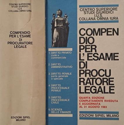 Compendio per l'esame di procuratore legale - copertina