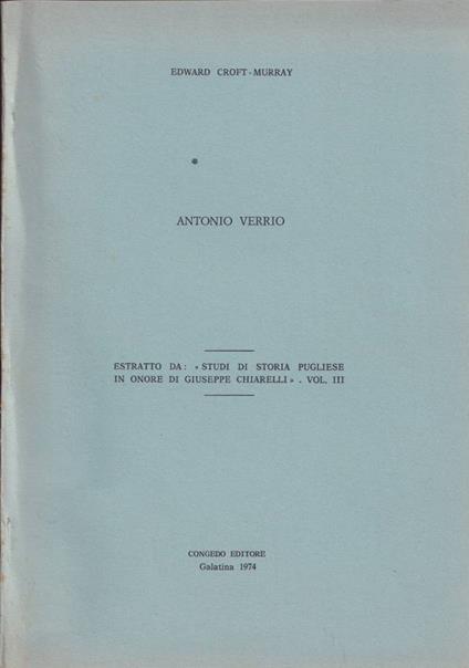 Antonio Verrio - copertina