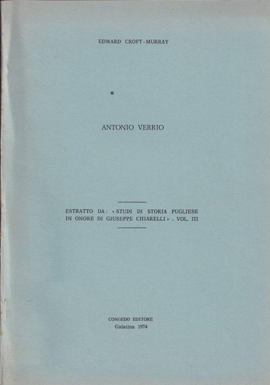 Antonio Verrio - copertina