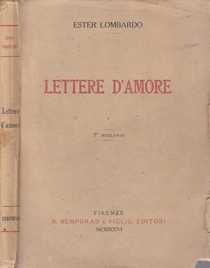 Lettere d'amore - copertina