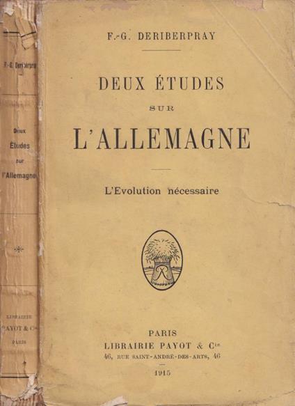 Deux études sur l'Allemagne - copertina
