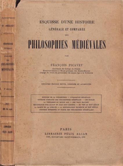 Esquisse d'une histoire générale et comparée des philosophies médiévales - copertina