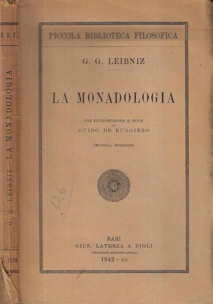 La monadologia - copertina