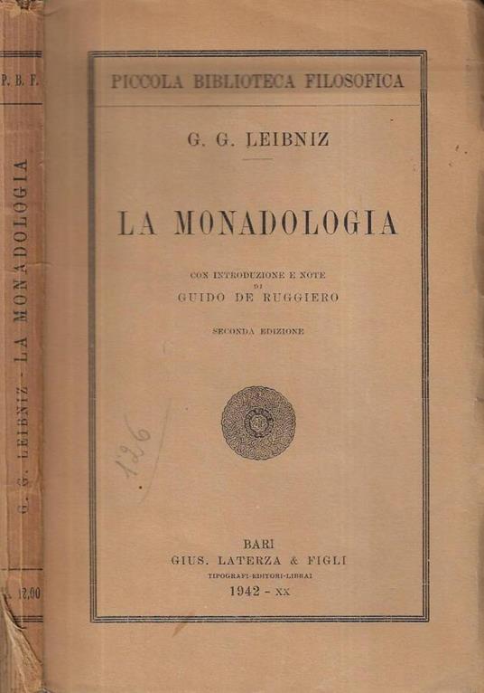 La monadologia - copertina