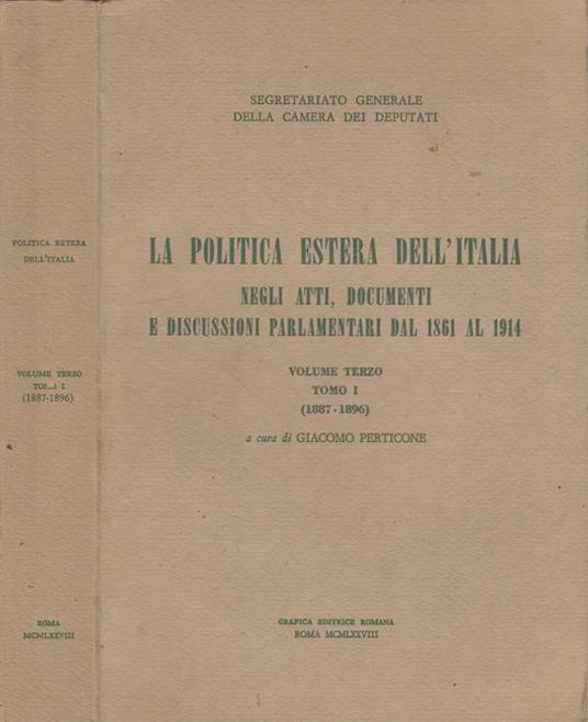 La politica estera dell'Italia vol III tomo I - copertina