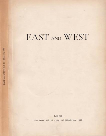 East and West, vol. 16, Nos. 1-2, 1996 - copertina