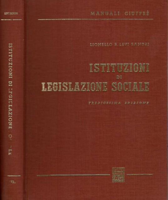 Istituzioni di legislazione sociale - copertina