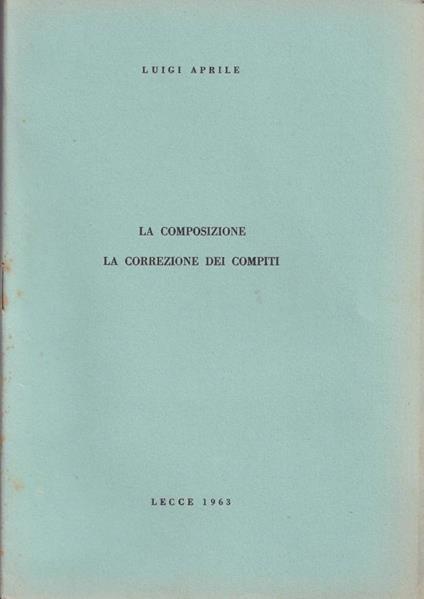La composizione - La correzione dei compiti - copertina