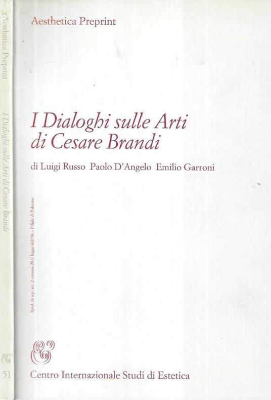 I dialoghi sulle arti di Cesare Brandi - copertina