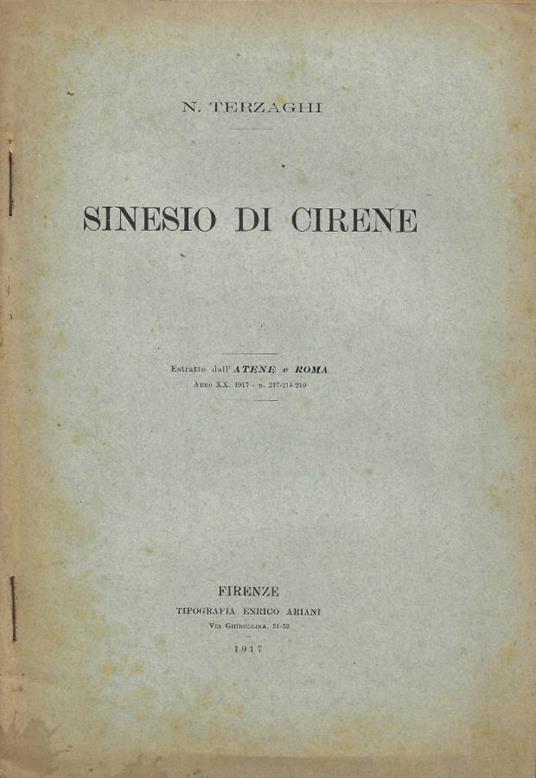 Sinesio di Cirene - copertina
