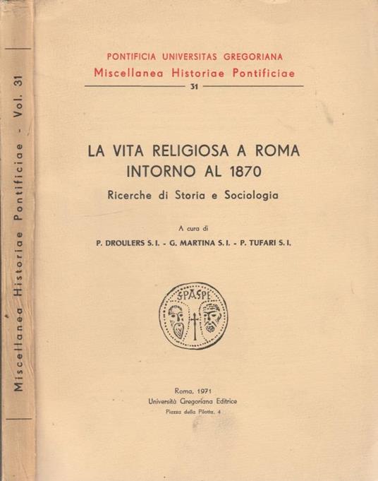 La vita religiosa a Roma intorno al 1870 - copertina