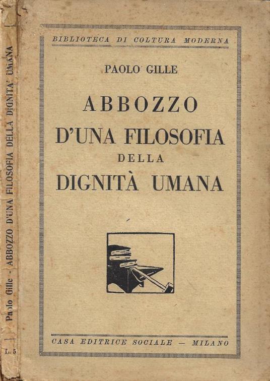 Abbozzo d'una filosofia della dignità umana - copertina