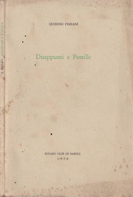 Disappunti e postille - copertina