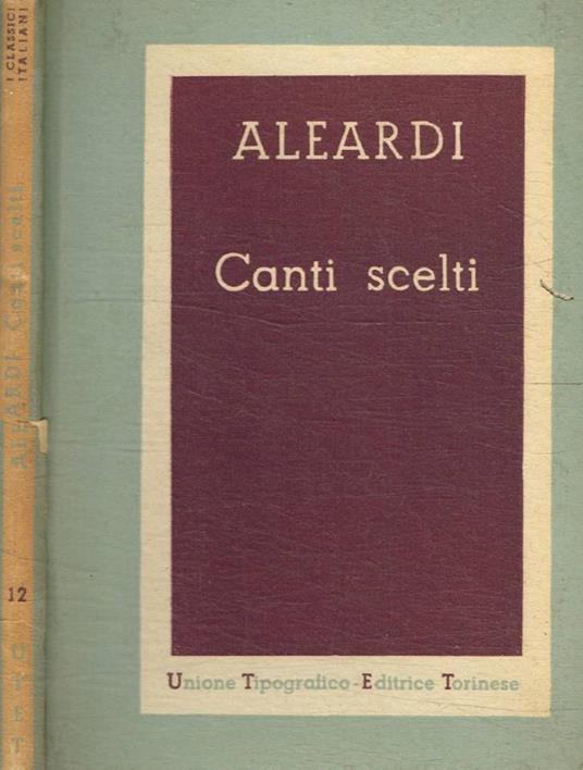Canti scelti - Aleardo Aleardi - copertina