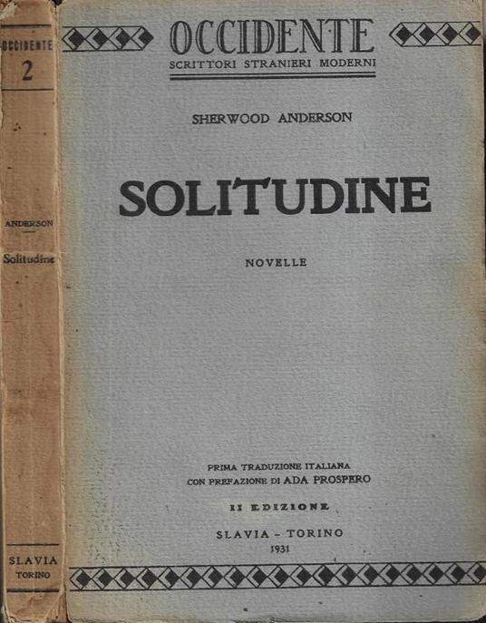 Solitudine - Sherwood Anderson - copertina
