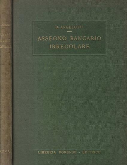 Assegno bancario irregolare - Dante Angelotti - copertina