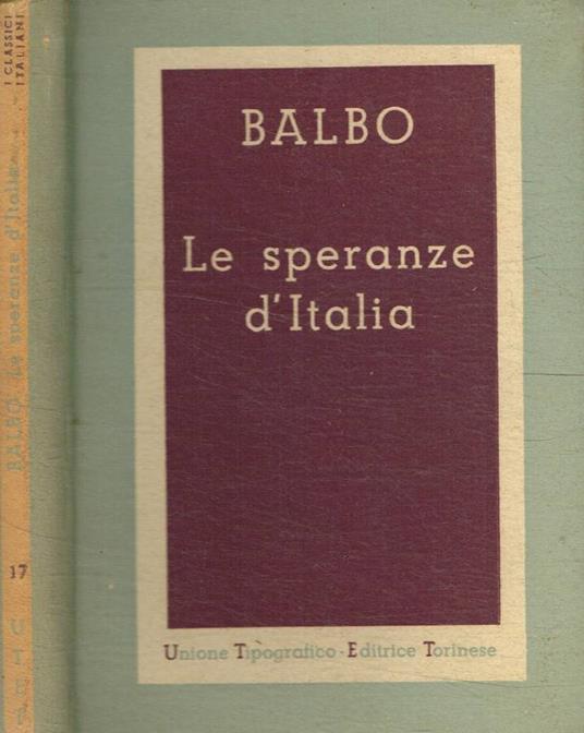 Le speranze d'Italia - Cesare Balbo - copertina