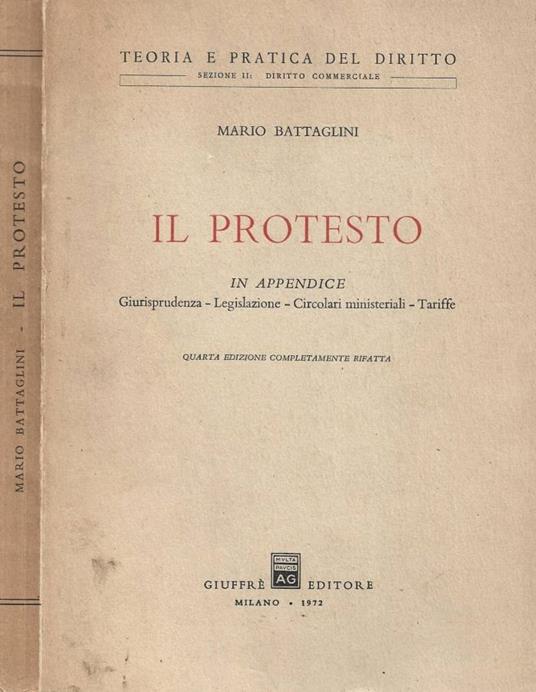 Il protesto - Mario Battaglini - copertina