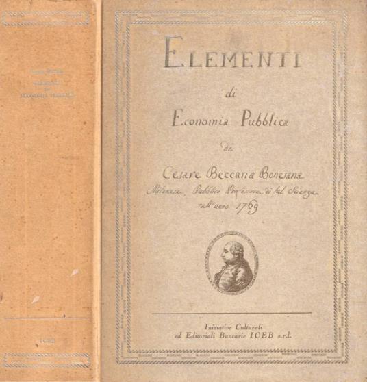 Elementi di economia pubblica - Cesare Beccaria Bonesana - copertina