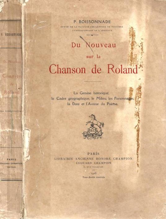 Du Nouveau sur la Chanson de Roland - P. Boissonnade - copertina