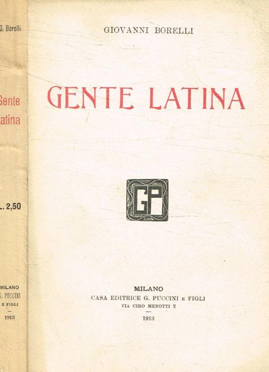 Gente latina - Giovanni Borelli - copertina