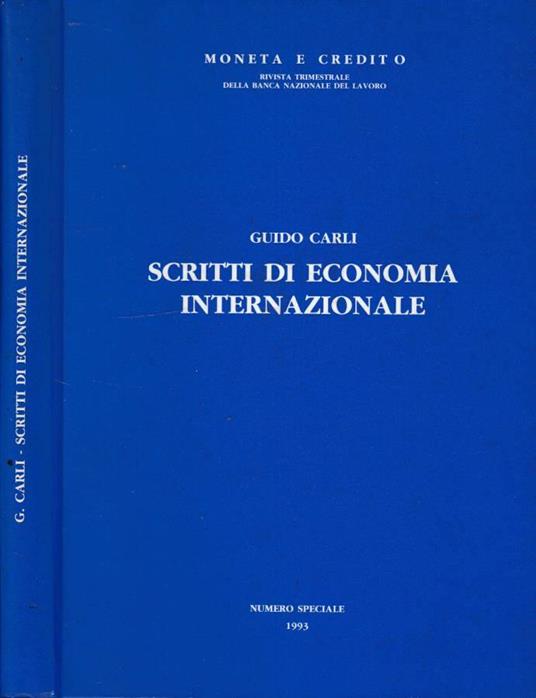 Scritti di economia internazionale - Guido Carli - copertina