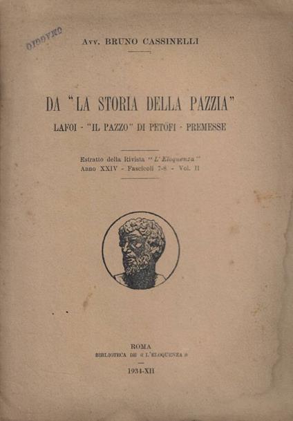 Da La storia della pazzia - Bruno Cassinelli - copertina