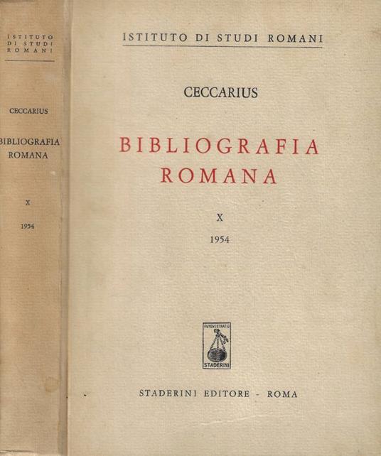 Bibliografia romana X - Ceccarius - copertina