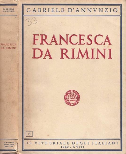 Francesca da Rimini - Gabriele D'Annunzio - copertina