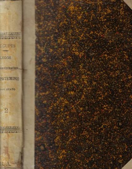 Legge sull'amministrazione del patrimonio dello stato e sulla contabilità generale Vol. II - Adriano De Cupis - copertina