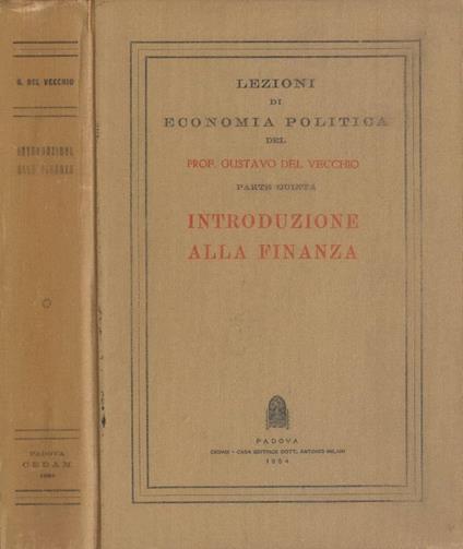 Lezioni di Economia Politica. Parte Quinta: Introduzione alla Finanza - Gustavo Del Vecchio - copertina