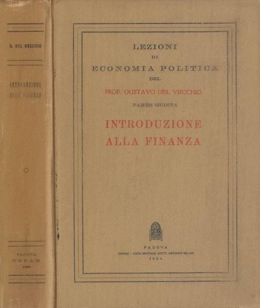 Lezioni di Economia Politica. Parte Quinta: Introduzione alla Finanza - Gustavo Del Vecchio - copertina
