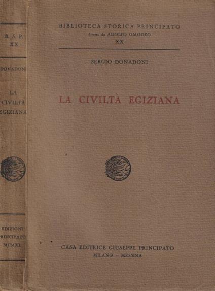 La civiltà egiziana - Sergio Donadoni - copertina