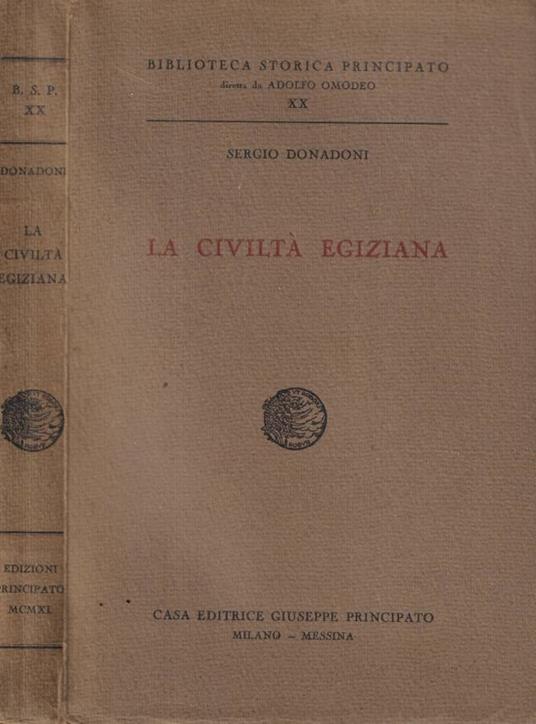 La civiltà egiziana - Sergio Donadoni - copertina