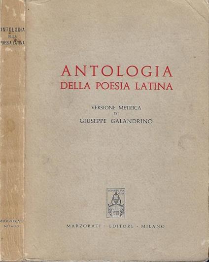 Antologia della poesia latina - Giuseppe Galandrino - copertina
