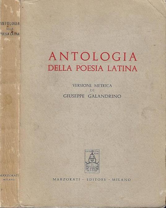 Antologia della poesia latina - Giuseppe Galandrino - copertina