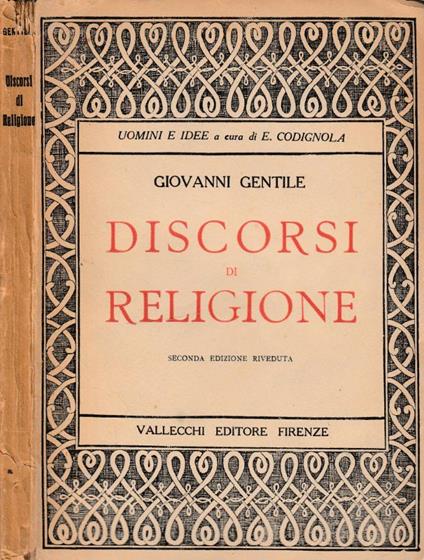 Discorsi di religione - Giovanni Gentile - copertina