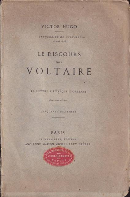 Le discours pour Voltaire - Victor Hugo - copertina