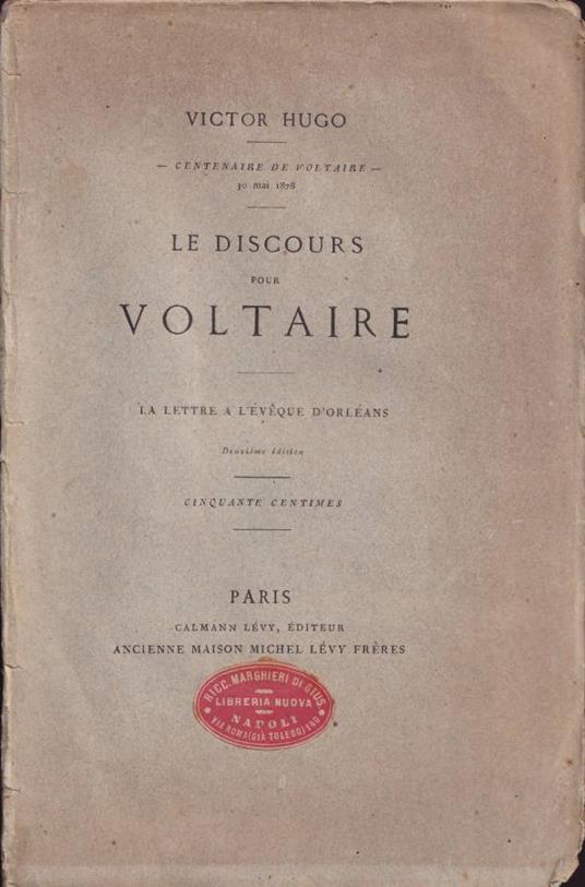 Le discours pour Voltaire - Victor Hugo - copertina