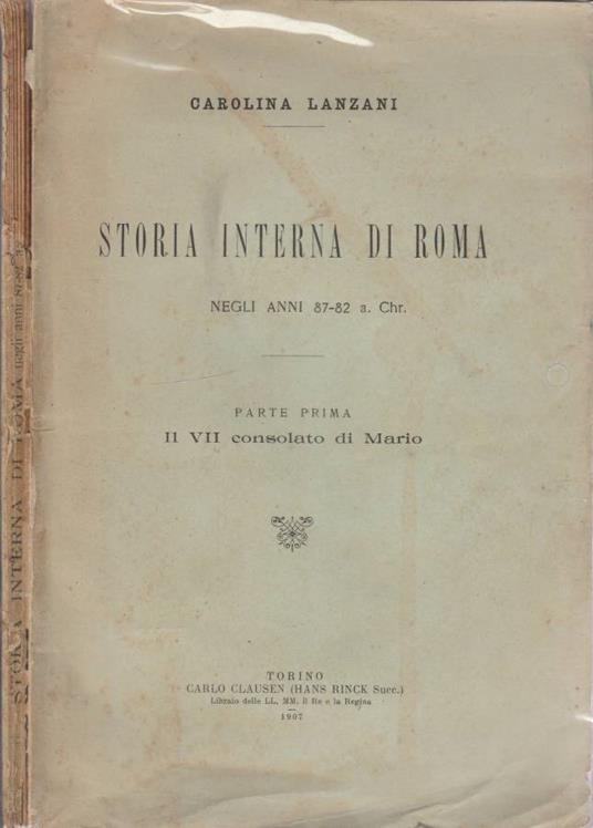 Storia interna di Roma parte I - Carolina Lanzani - copertina