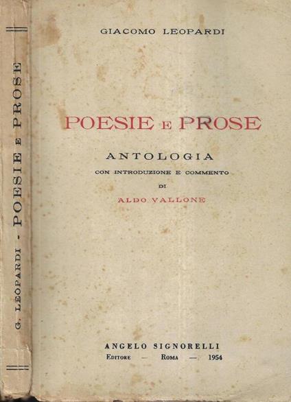 Poesie e prose - Giacomo Leopardi - copertina