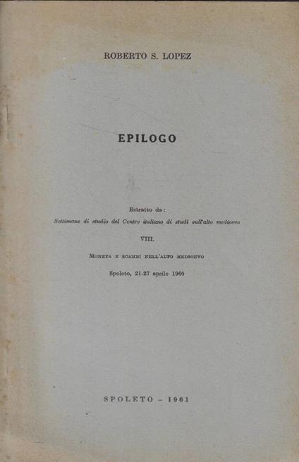 Epilogo - Roberto S. Lopez - copertina