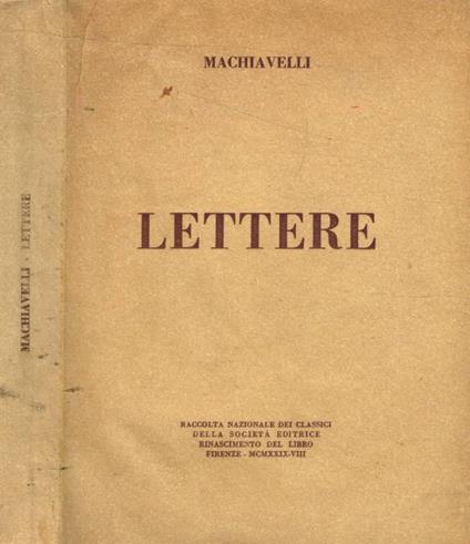 Lettere - Niccolò Machiavelli - copertina