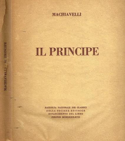 Il Principe - Niccolò Machiavelli - copertina