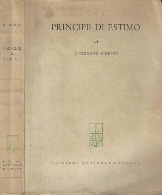 Principii di estimo - Giuseppe Medici - copertina