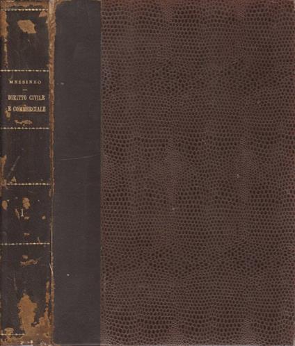Manuale di diritto civile e commerciale vol I - Francesco Messineo - copertina