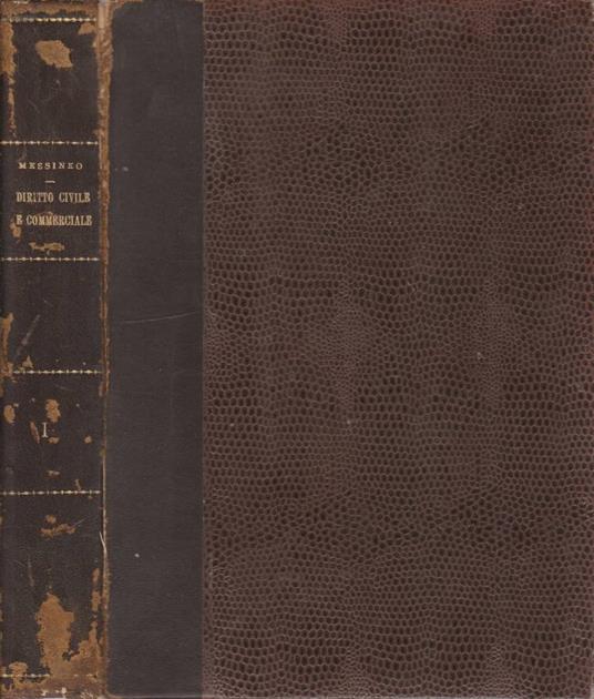 Manuale di diritto civile e commerciale vol I - Francesco Messineo - copertina