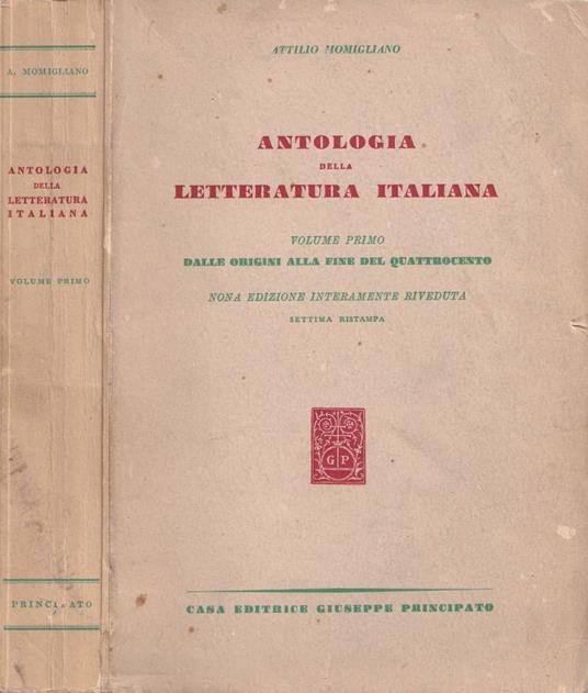 Antologia della letteratura italiana, vol. I - Attilio Momigliano - copertina