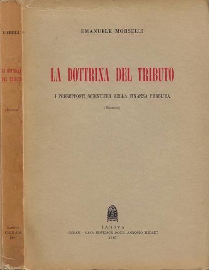La Dottrina del Tributo - Emanuele Morselli - copertina