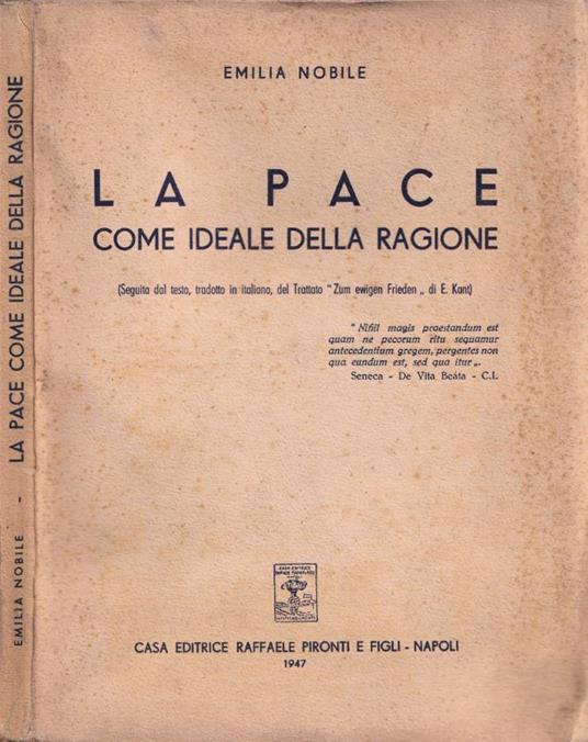 La pace come ideale della ragione - Emilia Nobile - copertina